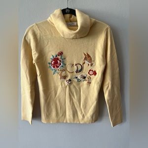 Christian Dior Yellow Fish Turtleneck Sweater